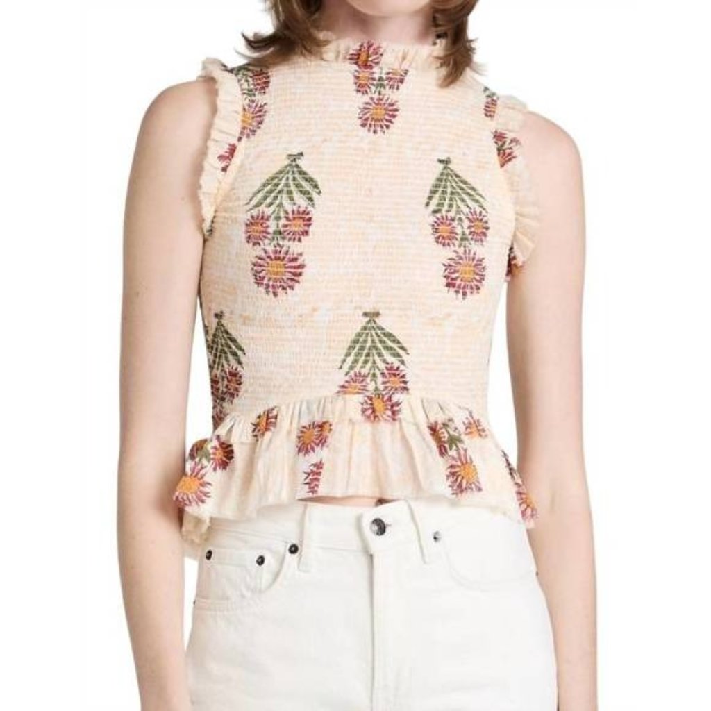Alix Of Bohemia Anjou Bijou Top In Pale Yellow Size Large Nwt